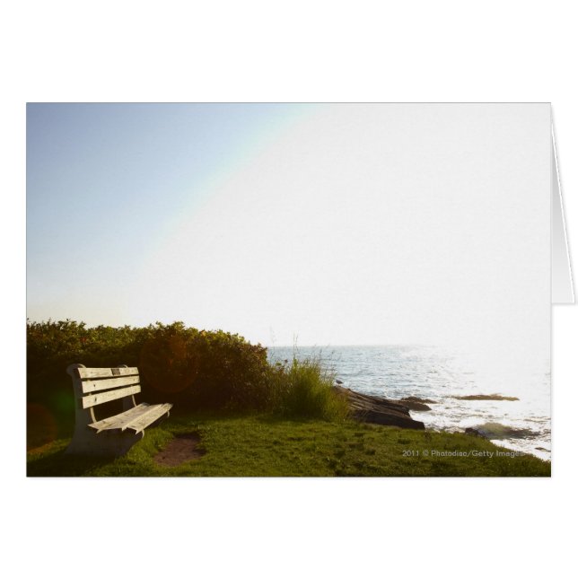 Park bench overlooking Atlantic Ocean (Front Horizontal)