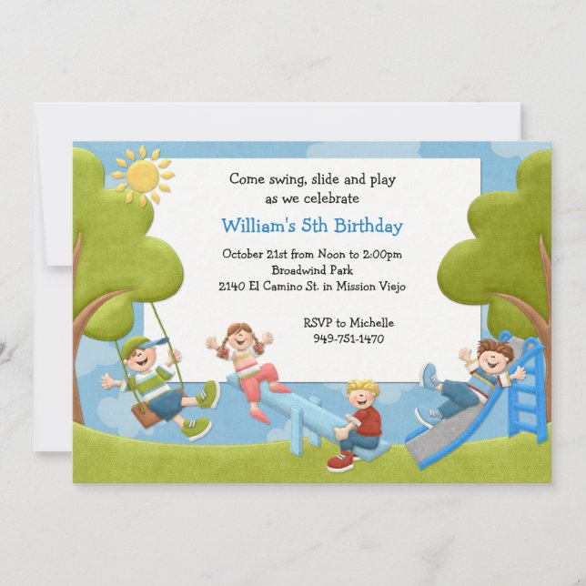 Park Birthday Party Invitation (Front)