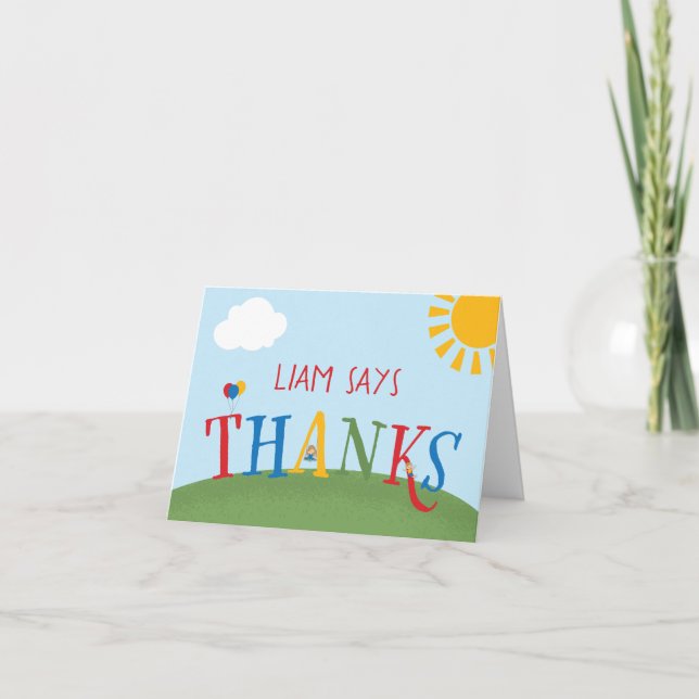 Park Birthday Party Thank You | Playground Party Card (Front)