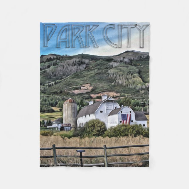 Park City Barn Fleece Blanket (Front)