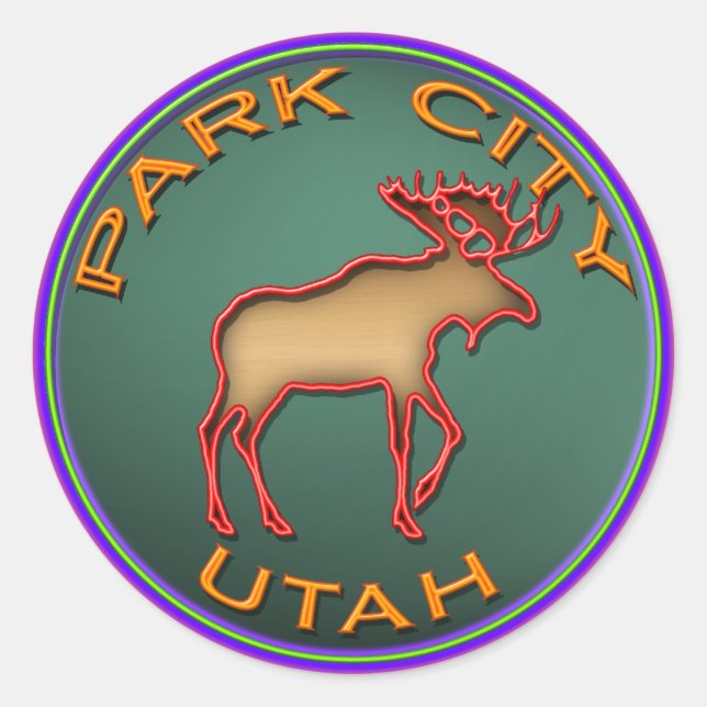 Park City Moose Medallion Sticker (Front)