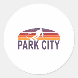 Park City Mountain Resort Utah Usa Ski Resort Snow Classic Round Sticker