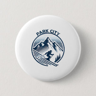 Park city ski resort winter skiing utah 6 cm round badge