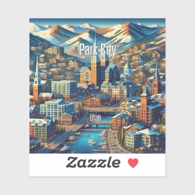 Park City Utah 3 Inch Vinyl Sticker (Sheet)