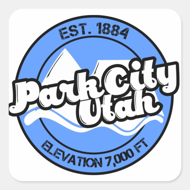Park City Utah Blue Mountains Circle Sticker (Front)