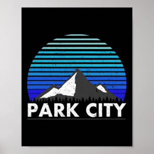 Park City Utah Bluebird Day Rocky Mountain Powder  Poster
