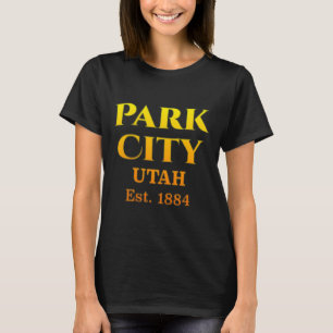 Park City Utah Chest Pocket Logo Deer 2 Sided T-Shirt