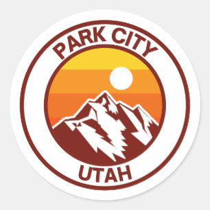 PARK CITY UTAH CLASSIC ROUND STICKER