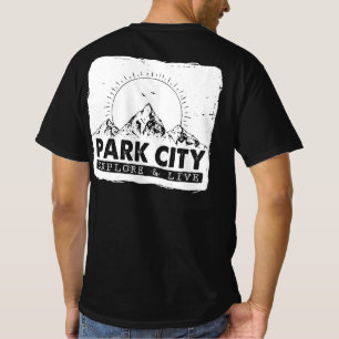 Park City Utah Explore And Live Distressed Hiking T-Shirt