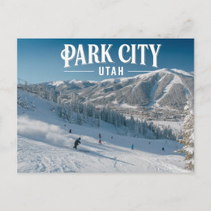  Park City Utah Fun Skiing Snowy Mountains Postcard