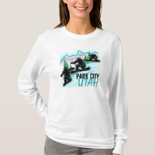Park City Utah ladies snowboarder hoodie T-Shirt