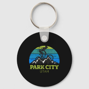 Park City Utah Mountain Biking Mtb Travel Vacation Key Ring