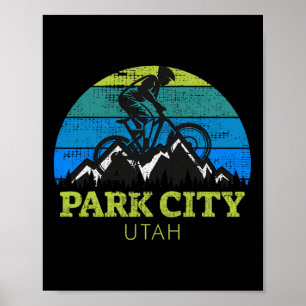 Park City Utah Mountain Biking Mtb Travel Vacation Poster