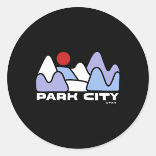 Park City Utah Mountain Hiking Skiing Winter Sport Classic Round Sticker