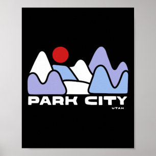 Park City Utah Mountain Hiking Skiing Winter Sport Poster