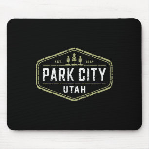 Park City Utah Mountain Skiing Snowboarding Design Mouse Pad
