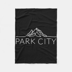 Park City Utah Mountain Skiing Snowboarding Fleece Blanket