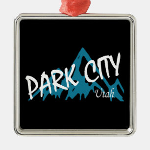 Park City Utah Mountains Metal Ornament