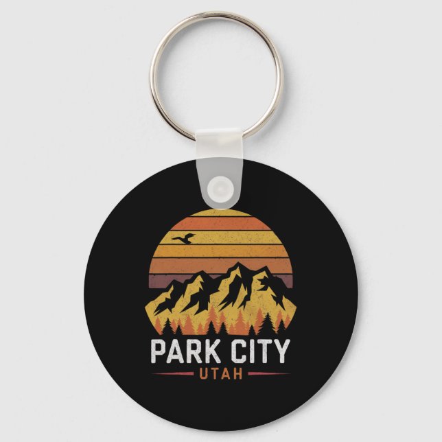 Park City Utah Mountains Ski Hiking Camping Trip S Key Ring (Front)