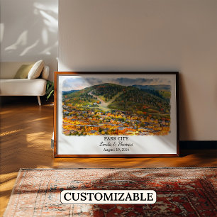 Park City Utah Poster, Watercolor, Custom Poster