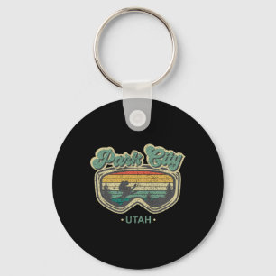 Park City Utah Retro Ski Resort Vintage Skiing Vac Key Ring