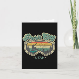 Park City Utah Retro Snowboarding Resort Vacation Card