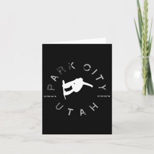 Park City Utah Retro Vintage Graphic Snowboard Card