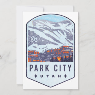 Park City Utah Ski Badge Holiday Card