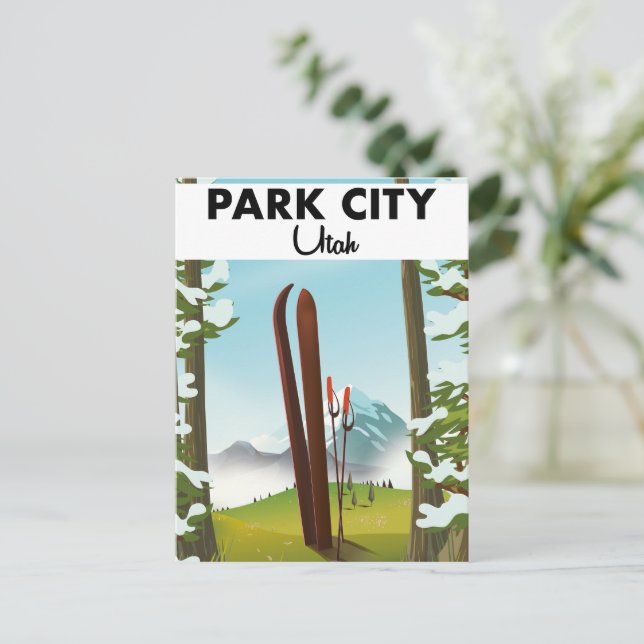 Park City Utah Ski poster Postcard (Standing Front)