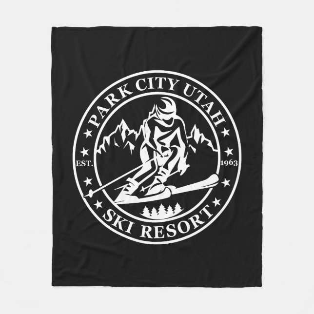 Park city Utah ski resort Fleece Blanket (Front)
