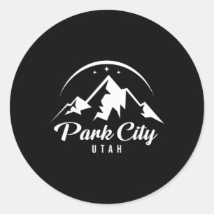 Park City Utah Ski Resort Skiing Snowboarding Classic Round Sticker