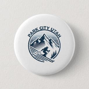Park City Utah Ski Resort Winter Skiing  6 Cm Round Badge