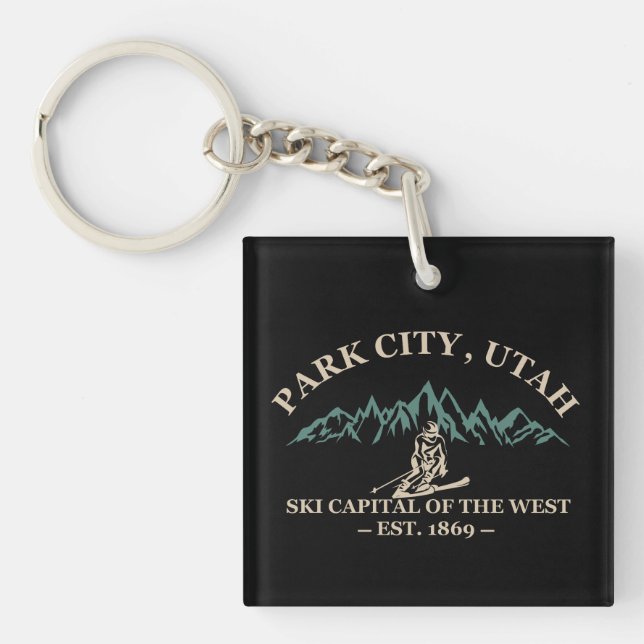 Park city Utah ski resorts Key Ring (Front)