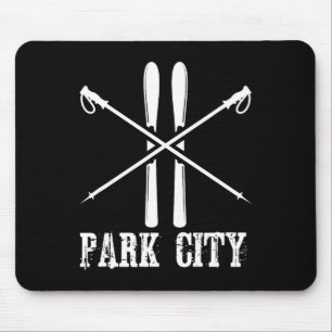 Park City Utah Ski Skier Skiing Nordic Alpine Down Mouse Pad