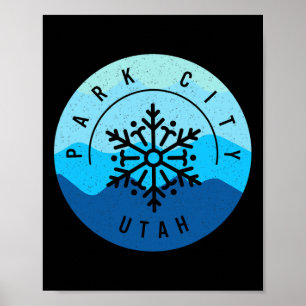 Park City Utah Ski Skiing Snowboarding Skier Snow Poster
