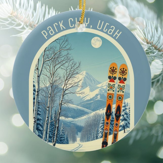 Park City Utah ski souvenir  Ceramic Ornament (Creator Uploaded)
