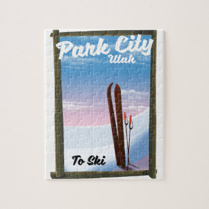Park city Utah Ski travel poster Jigsaw Puzzle