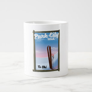 Park city Utah Ski travel poster Large Coffee Mug