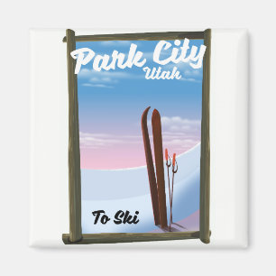 Park city Utah Ski travel poster Magnet
