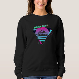 Park City Utah Ski Winter Sports Retro Souvenir Sk Sweatshirt