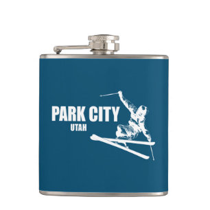 Park City Utah Skier Hip Flask