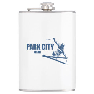 Park City Utah Skier Hip Flask