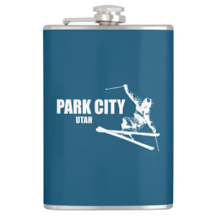 Park City Utah Skier Hip Flask