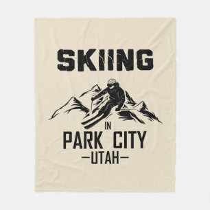 Park City Utah skiing Fleece Blanket