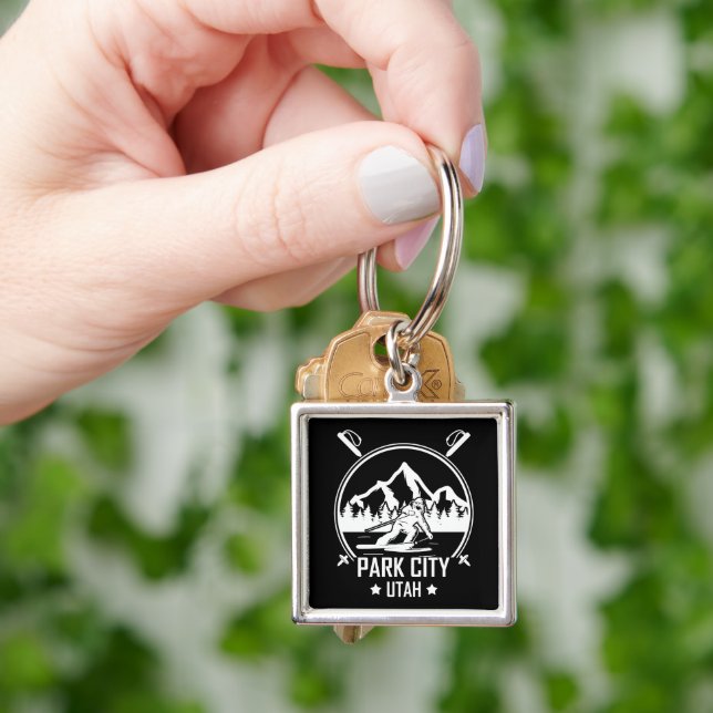 Park City Utah skiing Key Ring (Hand)