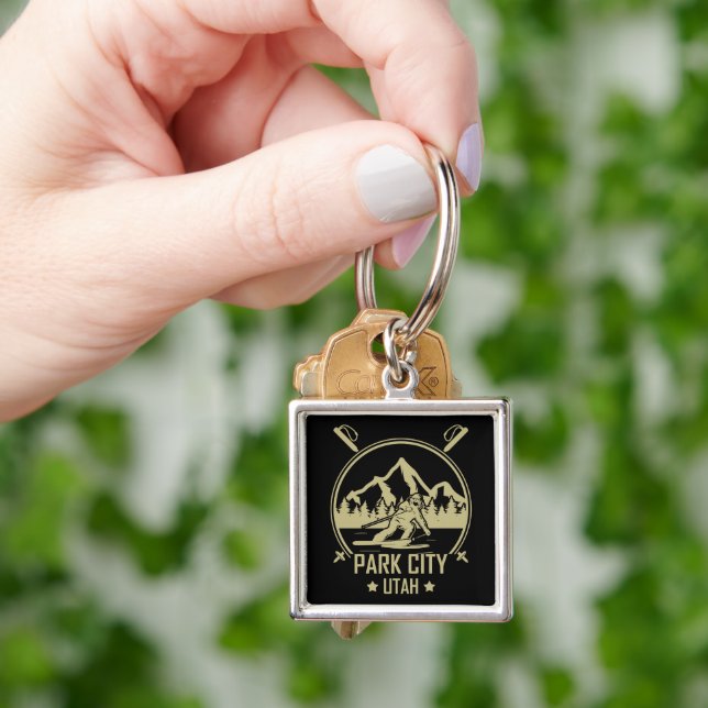 Park City Utah skiing Key Ring (Hand)