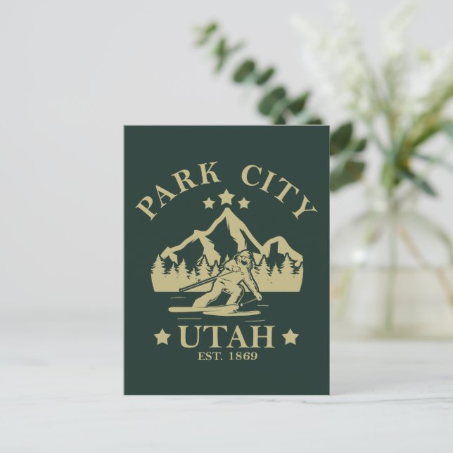 Park City Utah skiing Postcard (Standing Front)