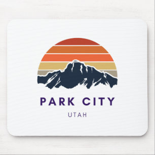 Park City Utah Skiing Snowboarding Hikers Utah Gif Mouse Pad