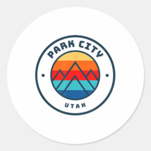 Park City Utah Skiing Snowboarding Ski Family Trip Classic Round Sticker