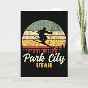 Park City Utah Skiing Vintage Mountain Ski Vacatio Card